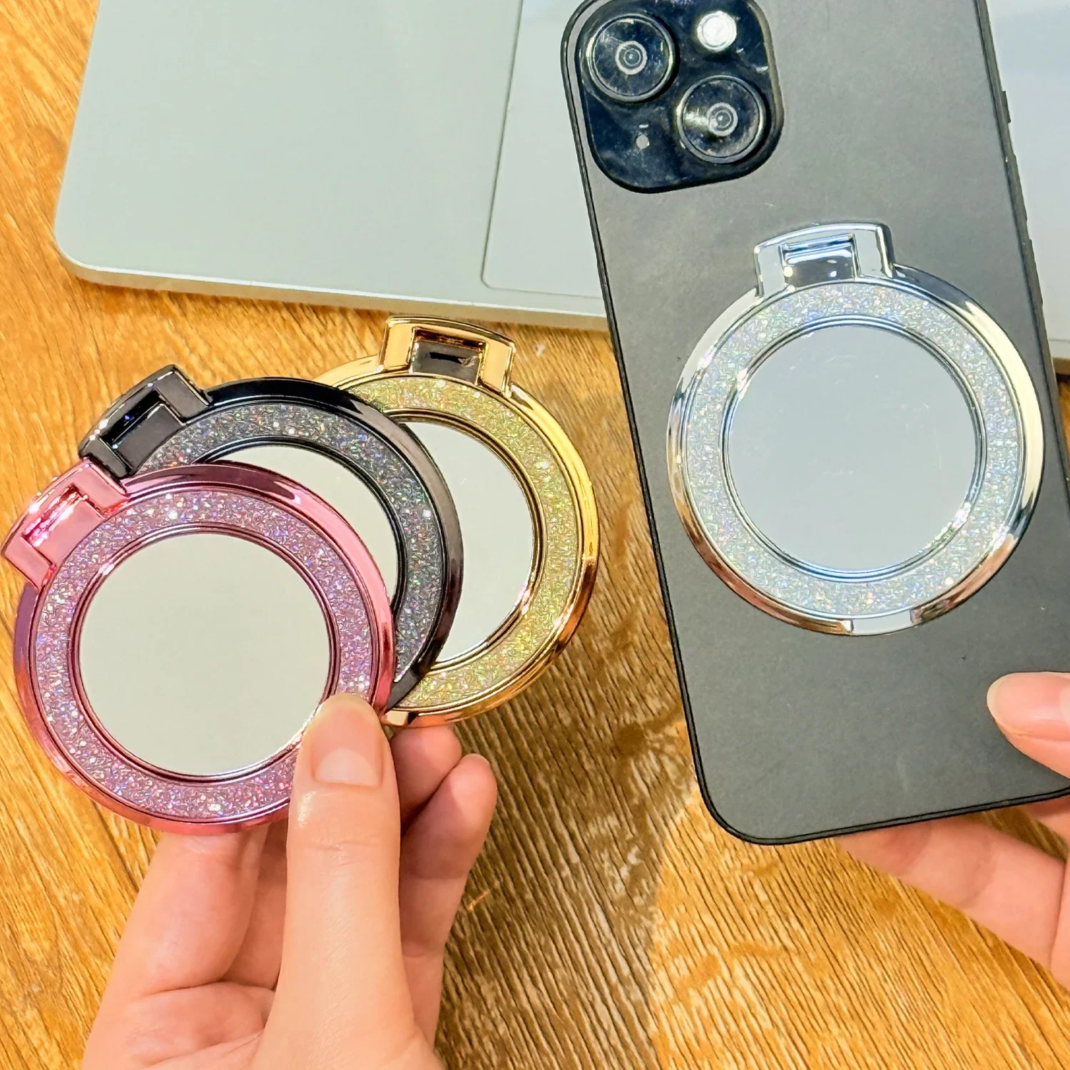 Pop Socket Grip - Shiny Diamond Phone Ring Holder with