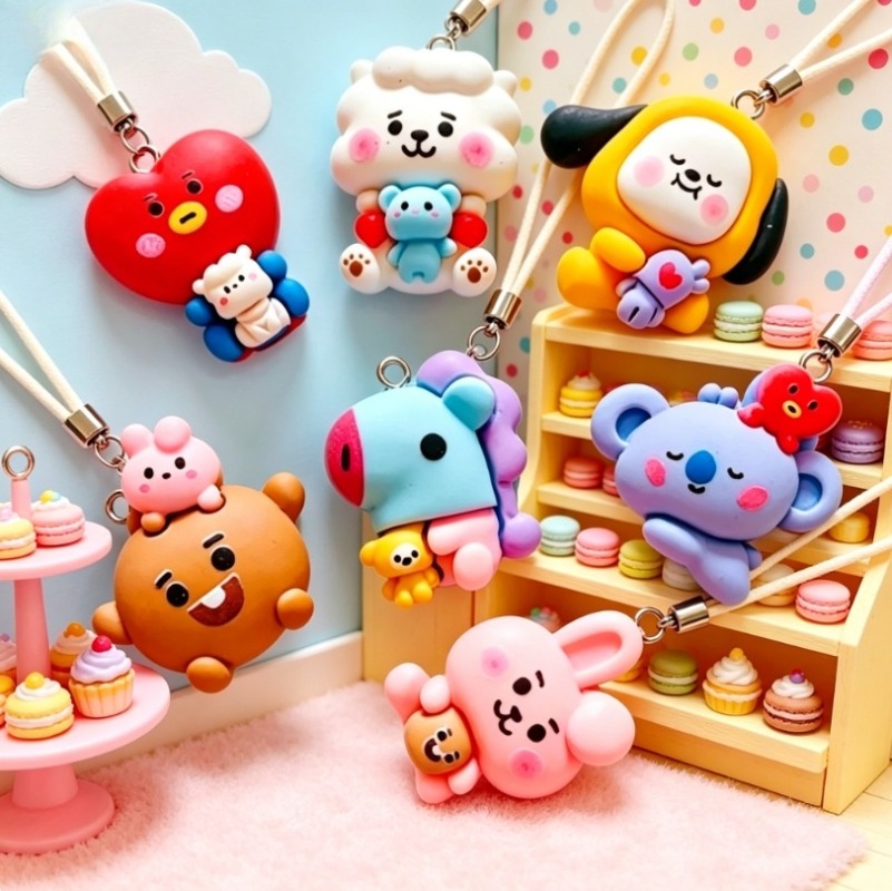 7pcs BT21 Resin Cartoon Charm  - огляд і ціна Phone Accessories Jewelry